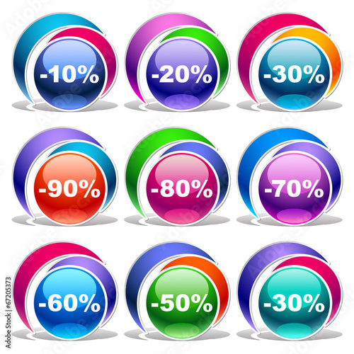 Colorful discount labels