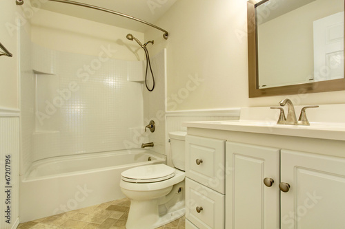 Emtpy white bathroom interior