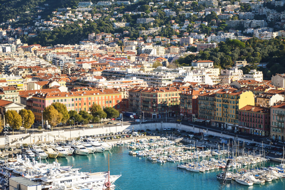 View of mediterranean resort Nice Cote d'Azur- France