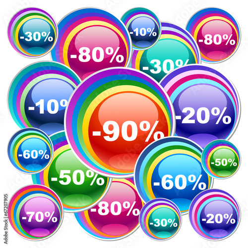 Colorful discount labels