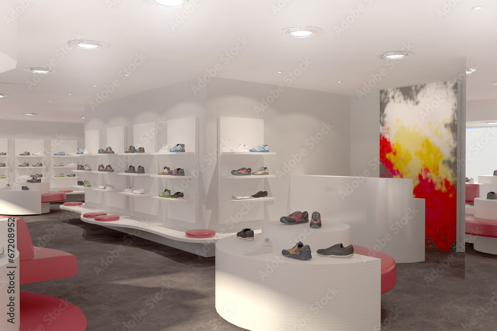 Magasin de chaussures - obrazy, fototapety, plakaty 