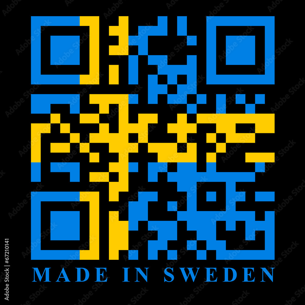 Sweden QR code flag, vector