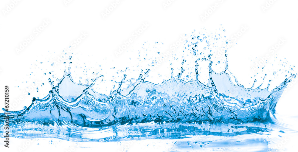 blue water splash - obrazy, fototapety, plakaty 