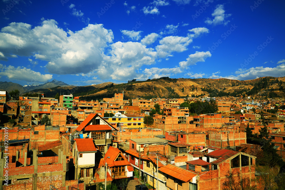 Huaraz City in Cordiliera Blanca, Peru, South America