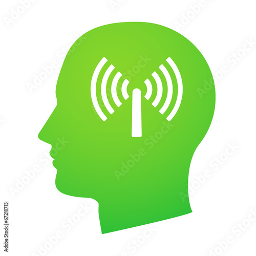 Isolated head with a icon