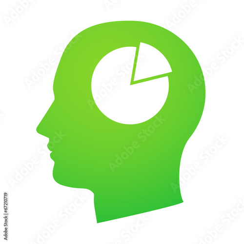 Isolated head with a icon
