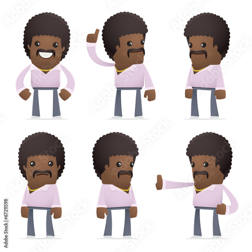 Foto set of disco man character in different poses