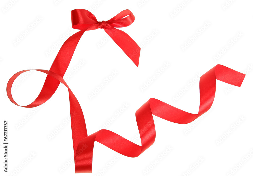 Red ribbon with bow Red ribbon with bow