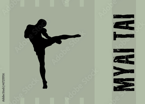 The illustration, the man is engaged in Myai Tai