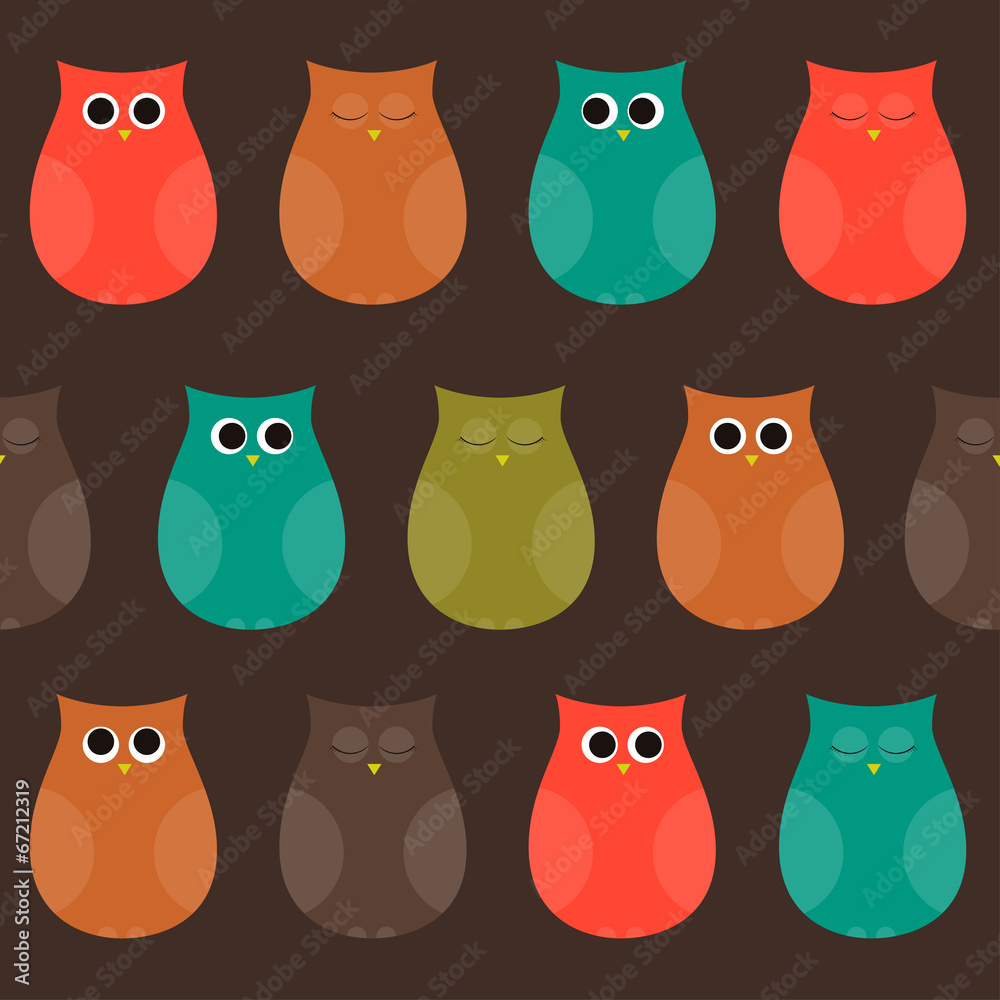 Pretty Owls Seamless Pattern Pretty Owls Seamless Pattern