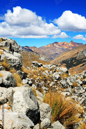 Alpine landsape in Cordiliera Huayhuash, Peru, South America photo