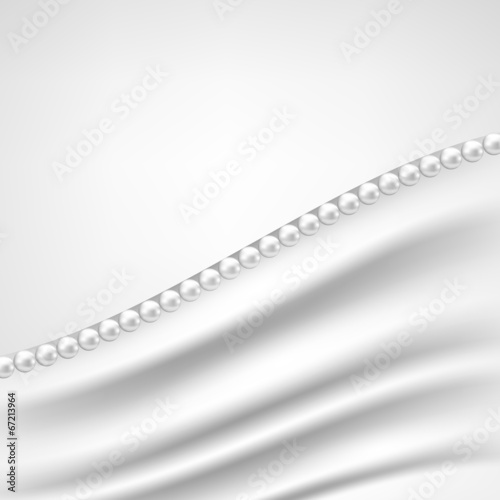 white silk and pearl necklace
