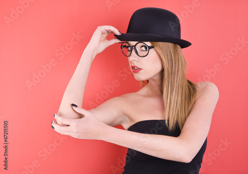 young woman in black hat © Wojtek