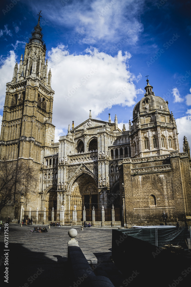 majestic Cathedral of Toledo Gothic style, with walls full of re