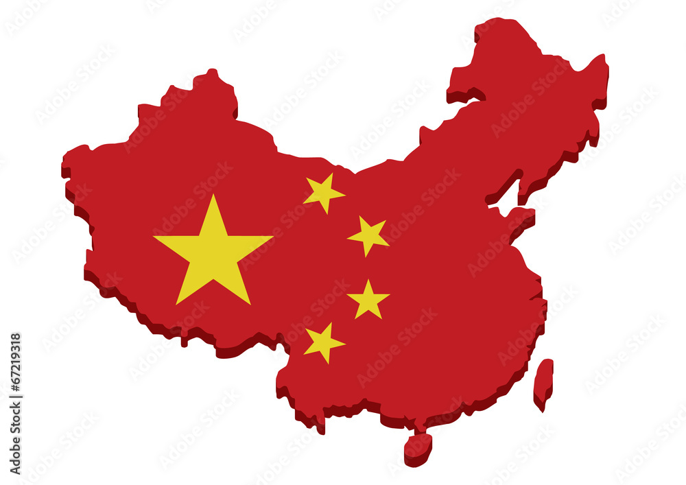 Naklejka premium Mappa della Cina