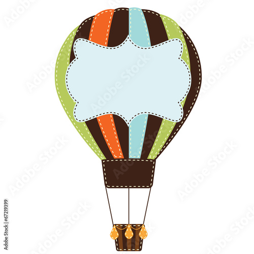 Vintage or retro hot air balloon on transparent background