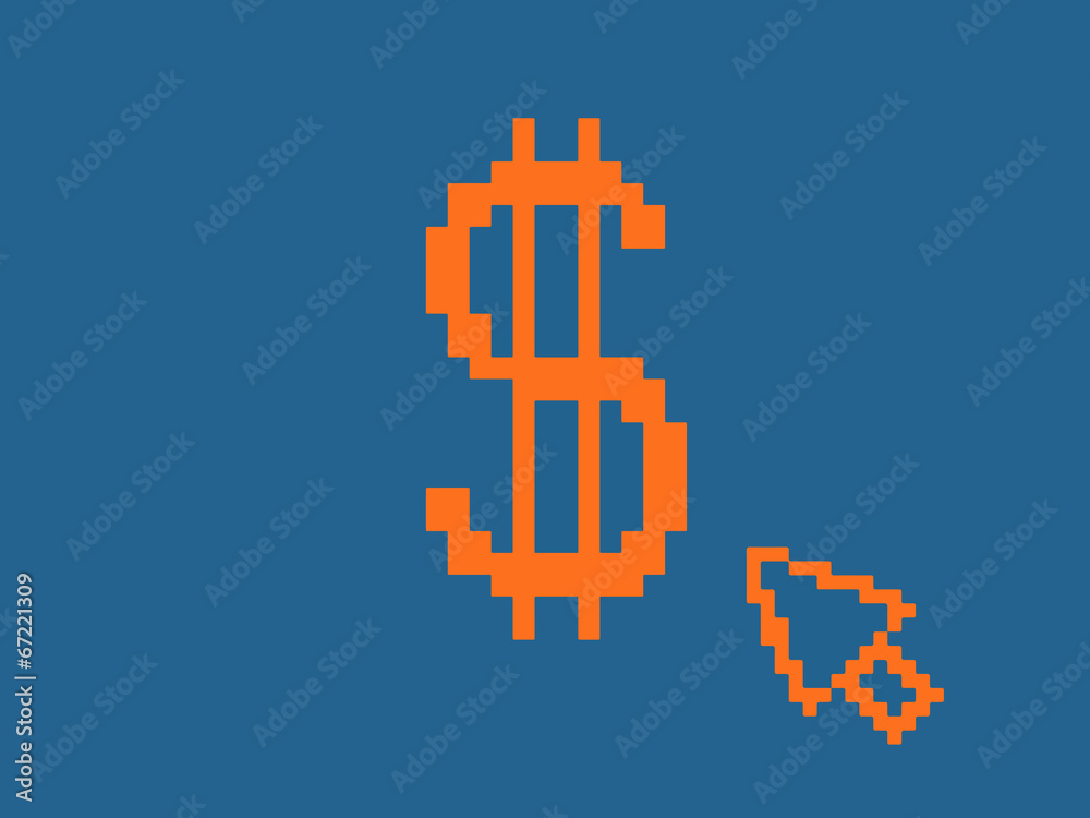 Obraz premium pixelated dollar sign