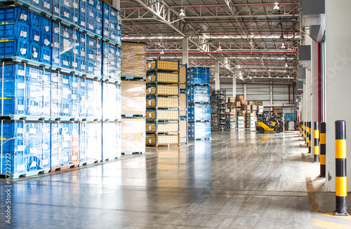 Interior of new large and modern warehouse space