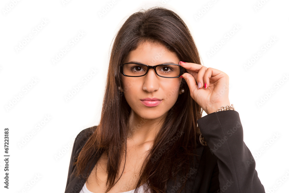 Woman wearing glasses