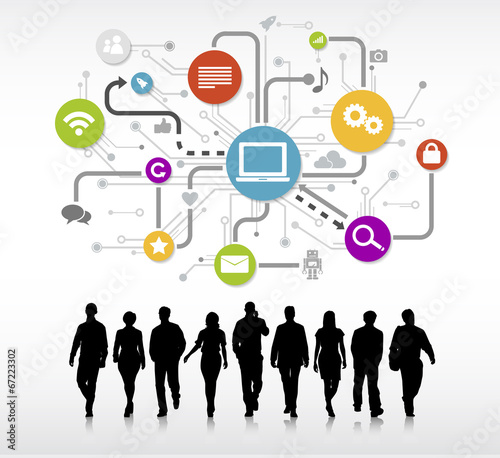 Group of People with Social Media Concept