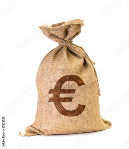 moneybag with dollars  Euro