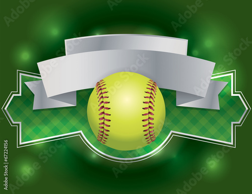 Softball Label and Banner Illustration