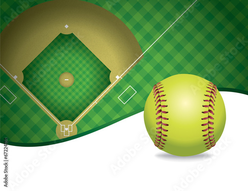 Softball and Field Copyspace Illustration
