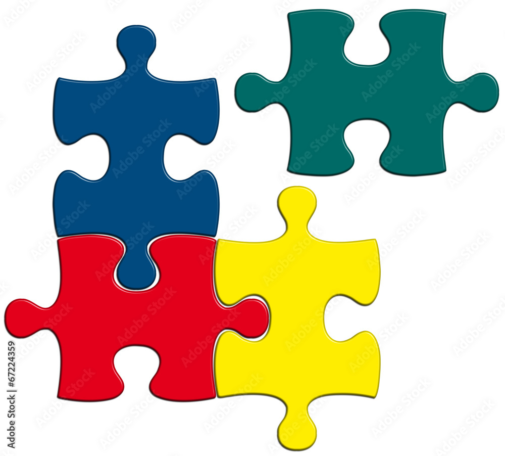 quatre pièces couleurs de puzzle quatre pièces couleurs de puzzle