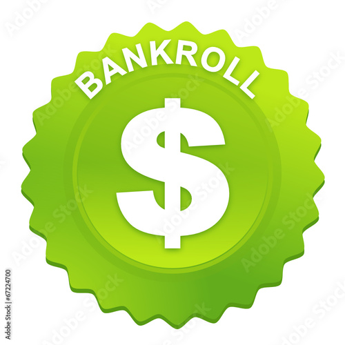bankroll sur bouton web denté vert