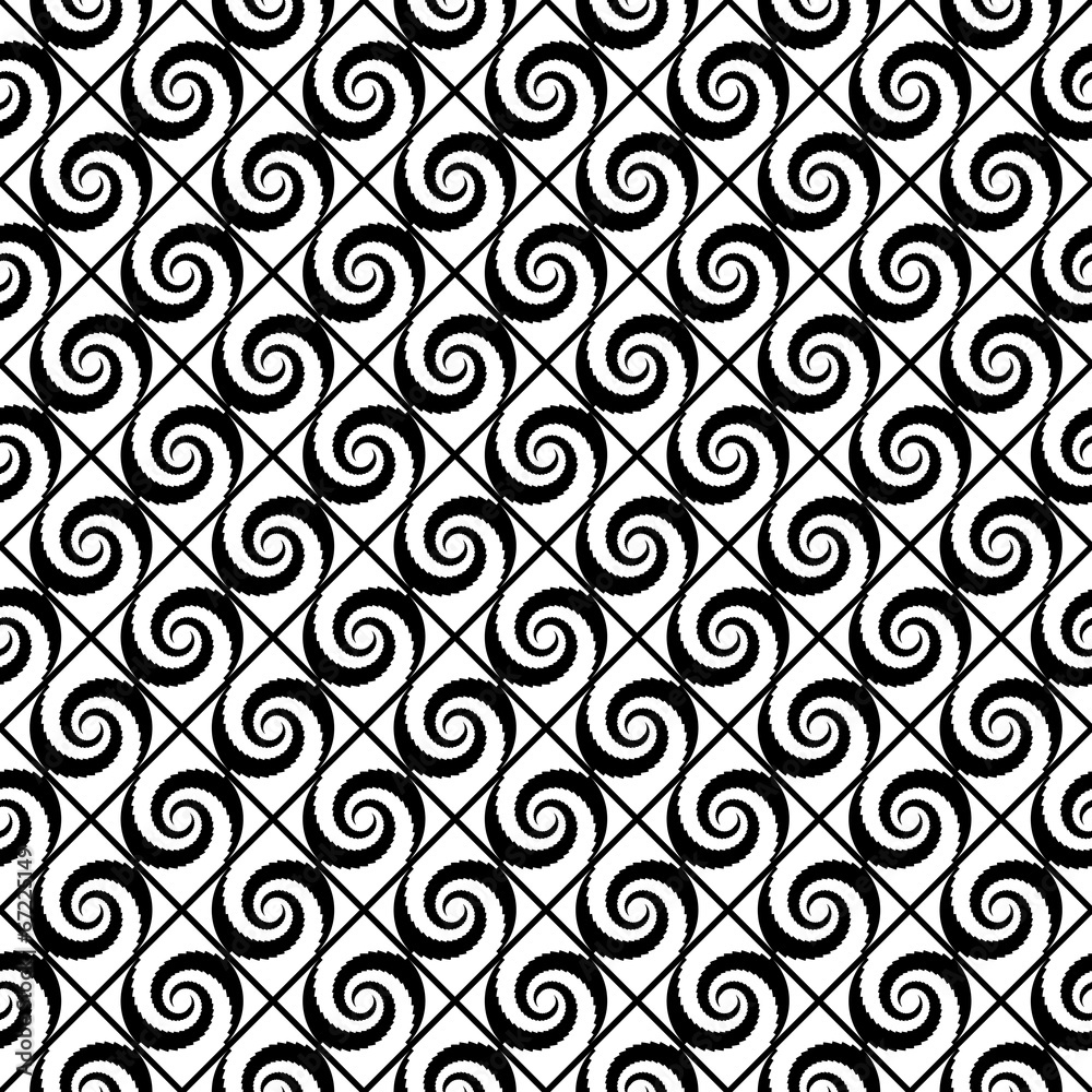 Design seamless monochrome spiral movement decorative pattern