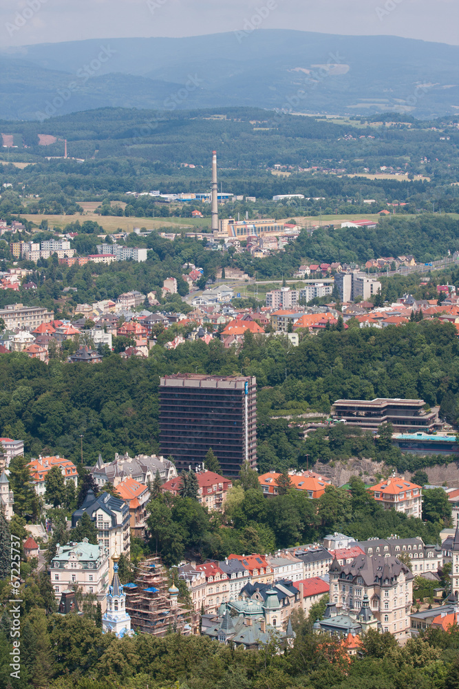 Naklejka Panorama von der Karlovy Vary