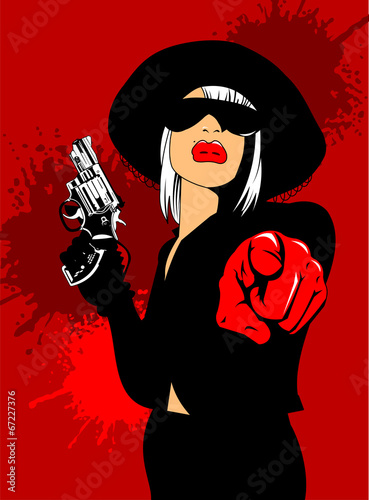 Lady in red gloves