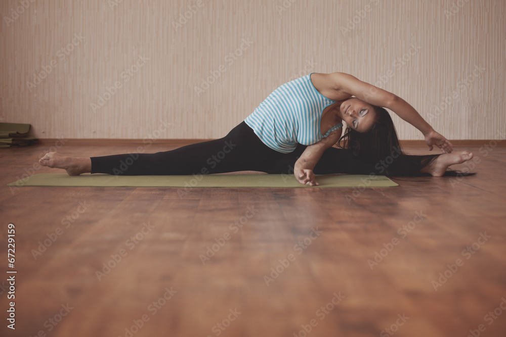 Stretching gymnast Stretching gymnast