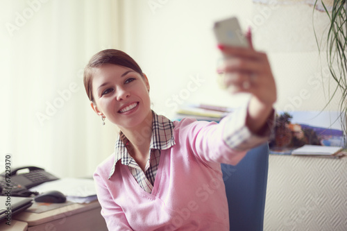 Business woman in her office