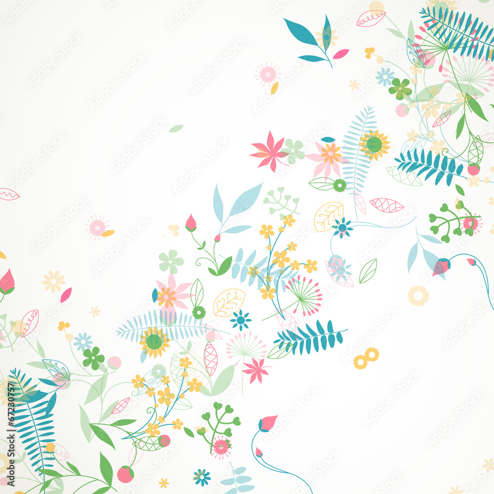Vector Illustration of a Floral Background