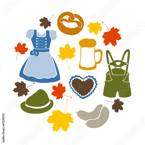 Vector set with oktoberfest elements