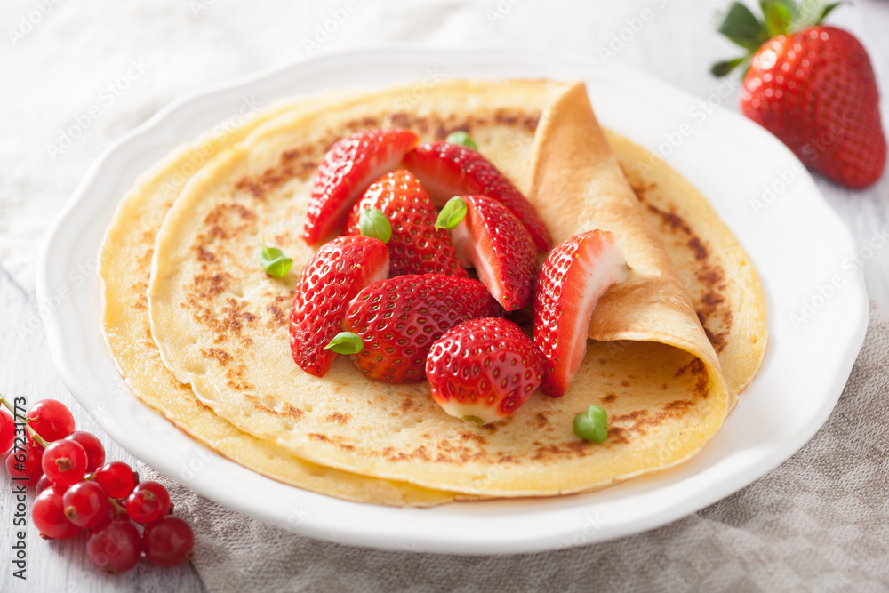 pancakes with strawberry pancakes with strawberry