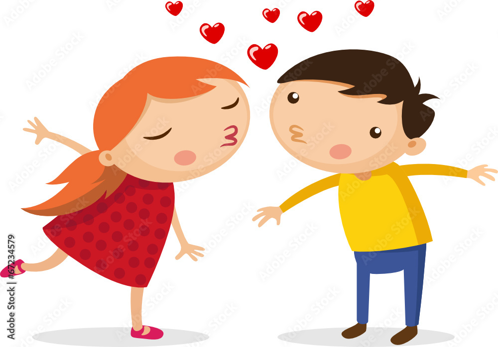 illustration of boy and girl in love illustration of boy and girl in love