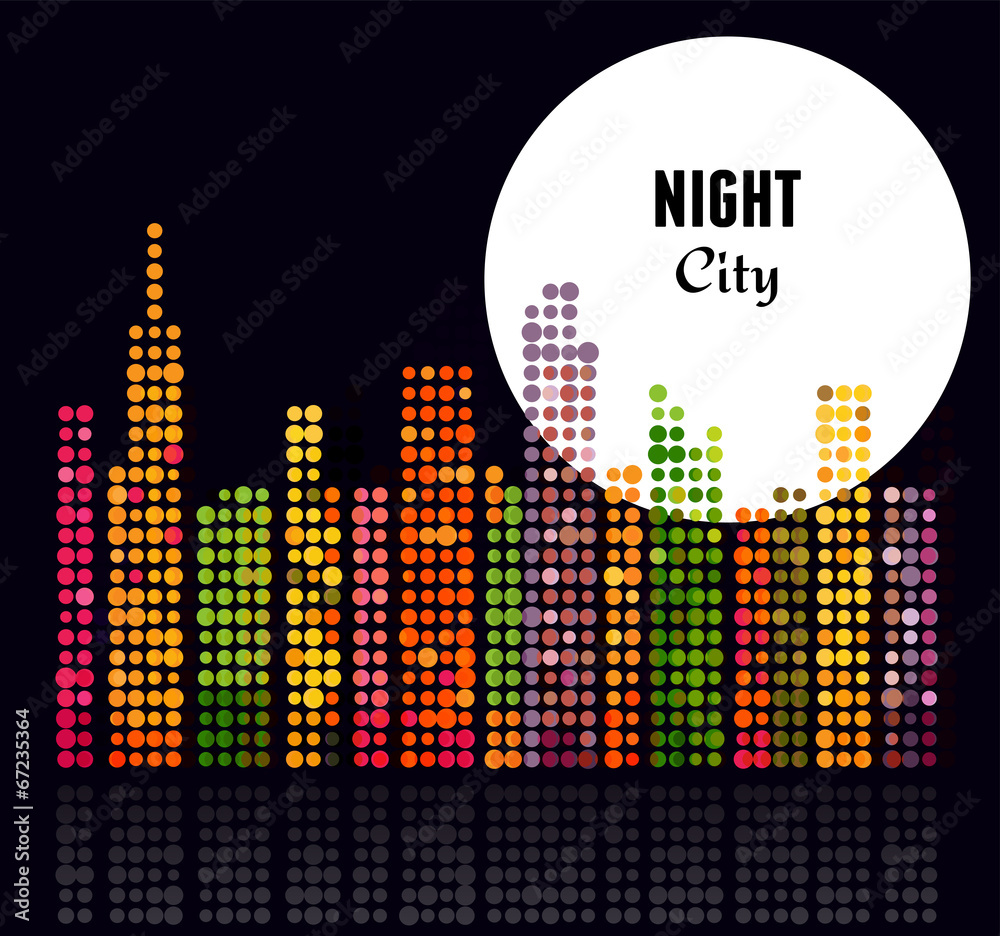Night City - vector background