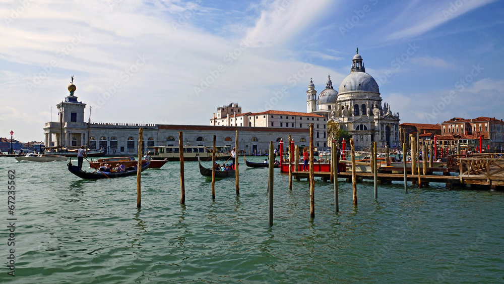 gondolas on the Grand Canal in Venice