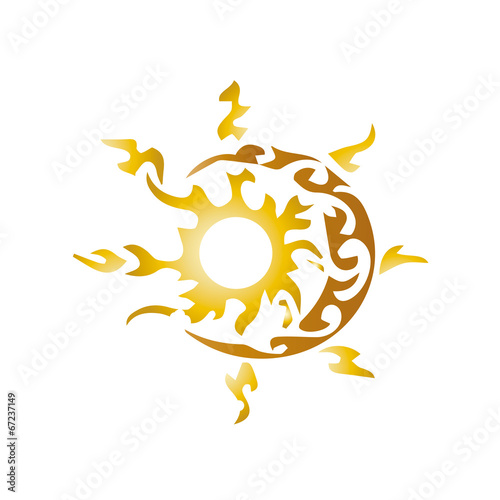 artistic sun and moon