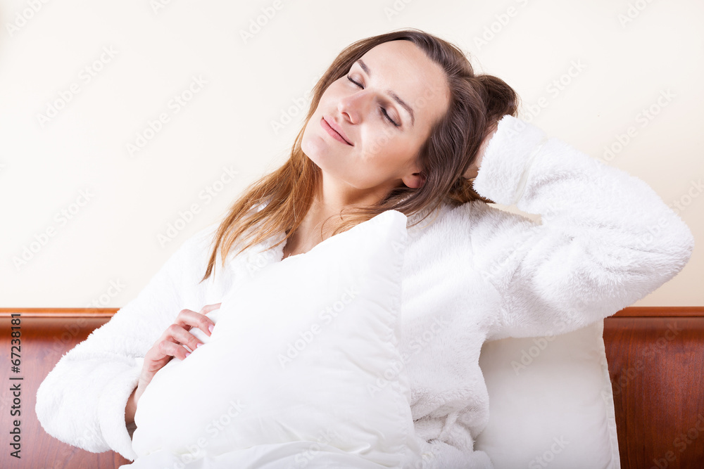 Sleepy woman in the morning Sleepy woman in the morning