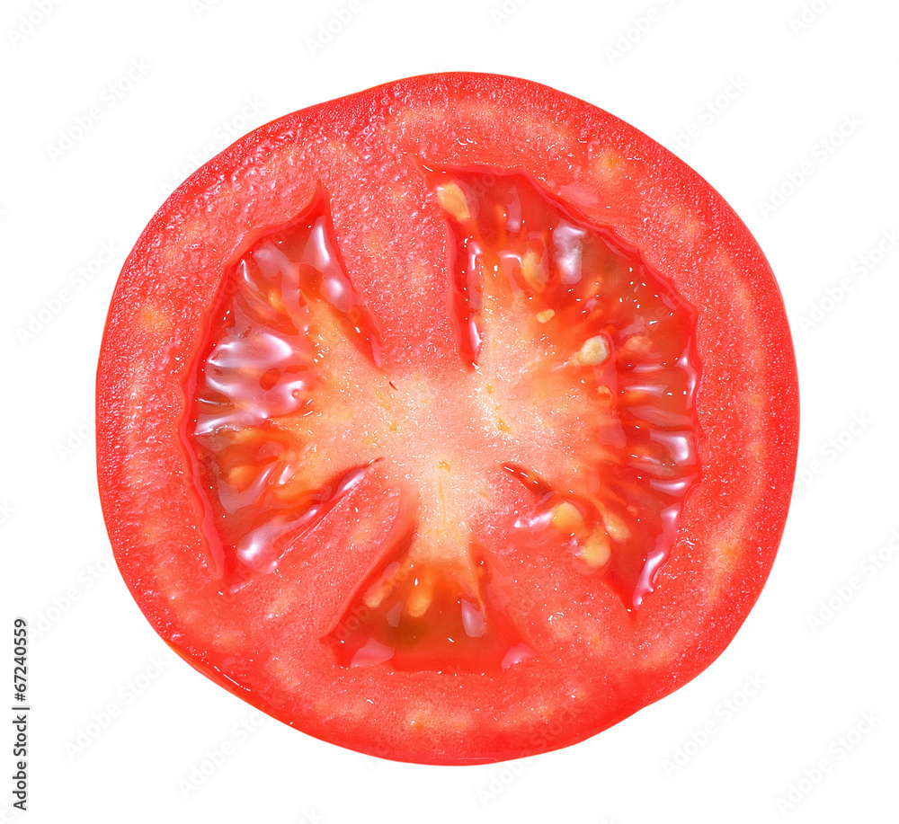 slice of tomato isolated on white