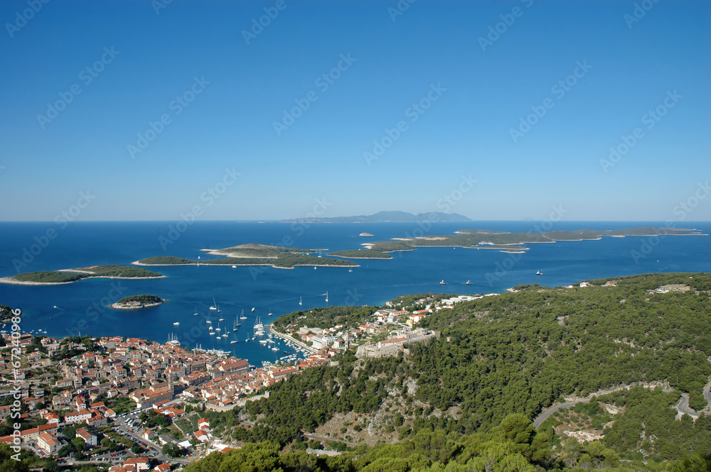Panorama of Hvar and Hells islands Panorama of Hvar and Hells islands