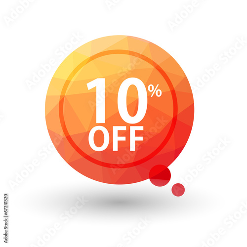 Orange triangular price vector bookmark 10 percent sale off.