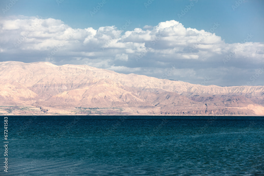 Dead Sea with mountain view