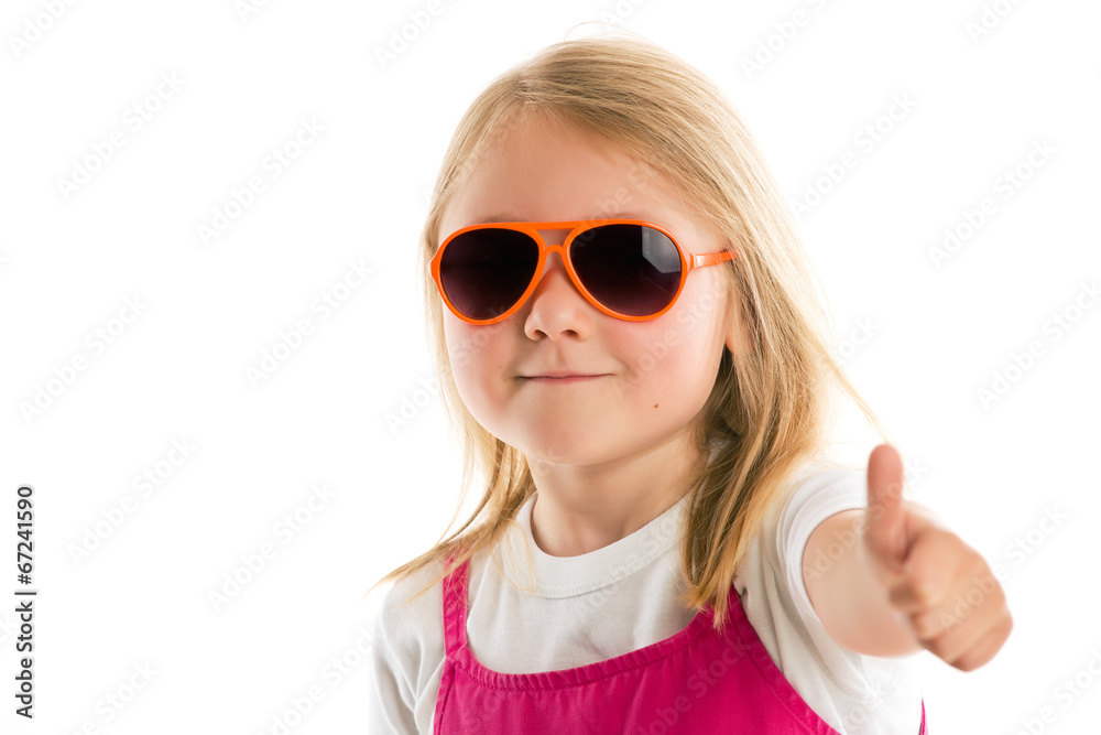 Little girl showing thumbs up Little girl showing thumbs up