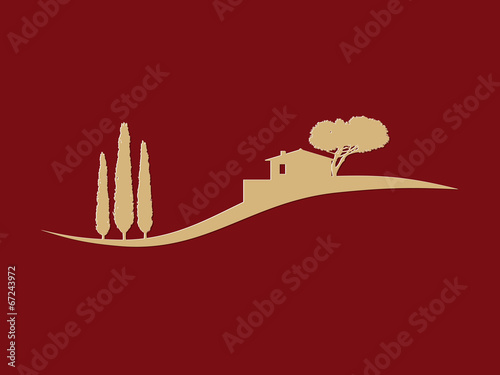 Landschaft mit Haus