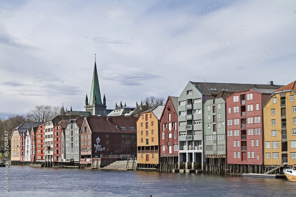 Naklejka premium Speicherhäuser in Trondheim
