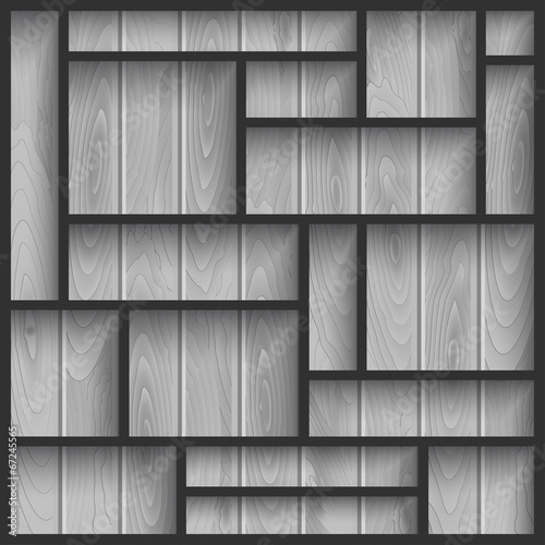 Wooden shelves